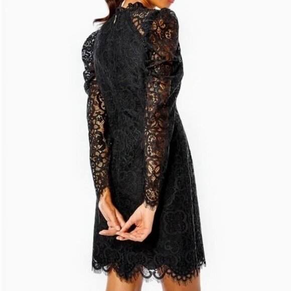 Lilly Pulitzer Ayler Dress Women's Size 00 Black Two-Tone Lace New With Tag - Picture 5 of 5